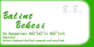 balint bekesi business card